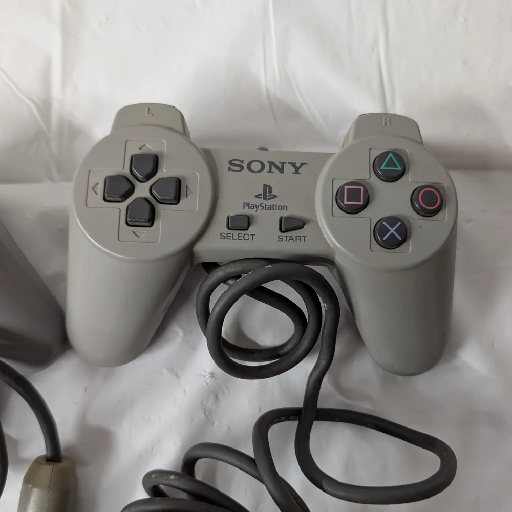 Sony PlayStation PS1 DualShock Wired Controllers in Gray